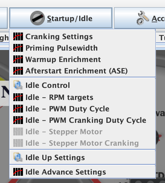Example PWM idle settings